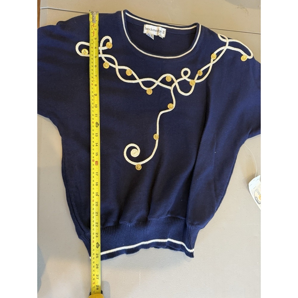 Vintage Preppy Nautical Knit Sweater Womens‎ Size 2X Navy Coastal Yacht Rope NWT - Picture 13 of 13